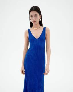 Thinking MU Kleid Strick Sade Blau