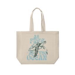 Woodlike Tote Bag For The Sea Turtles Beige