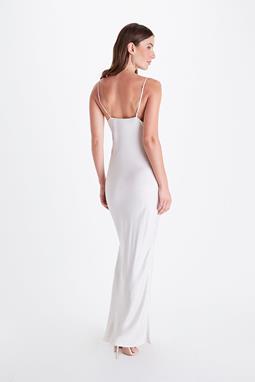 Neu Nomads Abendkleid Cowl Neck Schneeweiß