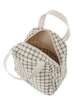 MELA Bag Organizer Medium Jasmeet Greige/Green Grid Print