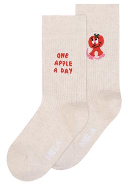 MELA Multipack 2x Socks Artist Edition Cream Melange/One Apple A Day