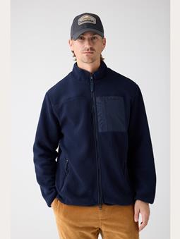 KnowledgeCotton Apparel Zip Jacket Loose Fleece Night Sky Navy