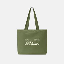 SAYE Tote Bag Born In Poblenou Forest Green