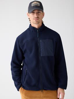 KnowledgeCotton Apparel Zip Jacket Loose Fleece Night Sky Navy