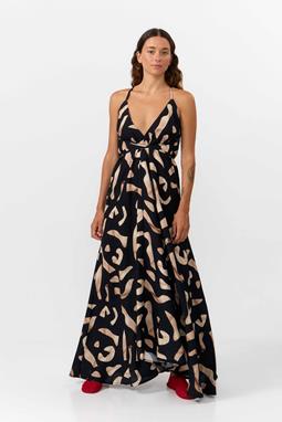 SUITE13LAB Kleid Mp Long Print Stones Schwarz