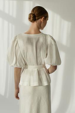 Amber Linen Set Wickeloberteil & Rock Venezia Creme