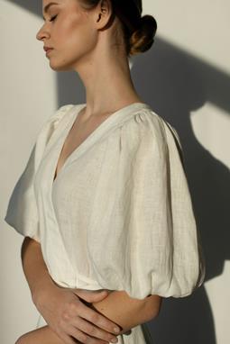 Amber Linen Set Wickeloberteil & Rock Venezia Creme