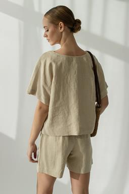 Amber Linen Set Shorts Palma Pale Sand