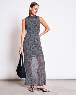 JAN 'N JUNE Maxikleid Mesh Culex Zebra Print