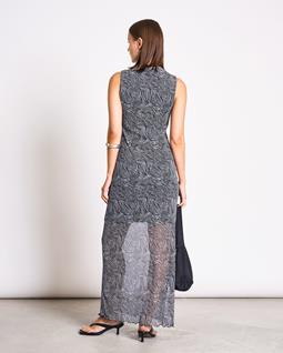 JAN 'N JUNE Maxikleid Mesh Culex Zebra Print