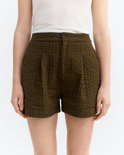Thinking MU Kurze Hose Narciso Seersucker Braun
