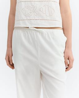 Thinking MU Broek Brigitte Geborduurd Wit
