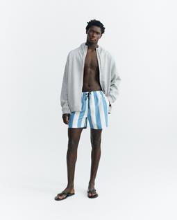 Thinking MU Korte Zwembroek Limpopo Blauw Gestreept