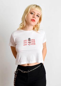 Plant Faced Clothing Eat Plants Goth Roses Weißes Crop Top