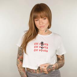 Plant Faced Clothing Eat Plants Goth Roses Weißes Crop Top