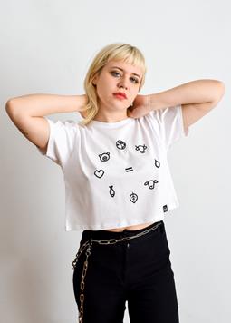 Plant Faced Clothing Equal Beings - Crop Top - Wit X Zwart