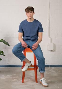 Hafendieb T-Shirt Logo Stick Blauw