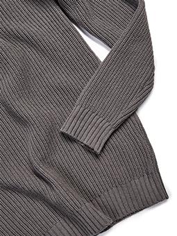 Will's Vegan Store Hoge Hals Trui Slouch Knit Donkergrijs
