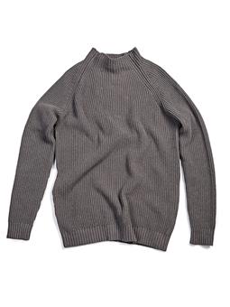 Will's Vegan Store Hoge Hals Trui Slouch Knit Donkergrijs