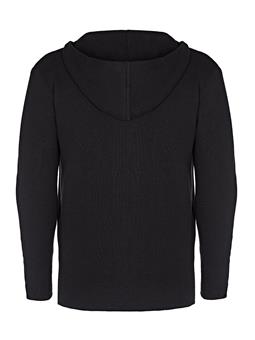 Will's Vegan Store Vest Capuchon Gebreid Zwart