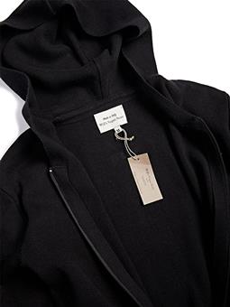 Will's Vegan Store Vest Capuchon Gebreid Zwart