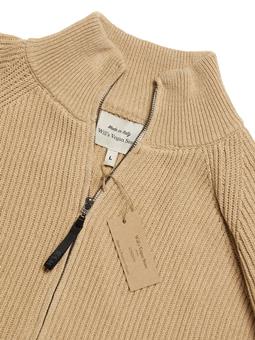 Will's Vegan Store Vest Full Zip Gebreid Tan