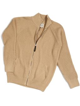 Will's Vegan Store Vest Full Zip Gebreid Tan
