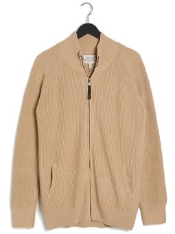 Will's Vegan Store Vest Full Zip Gebreid Tan