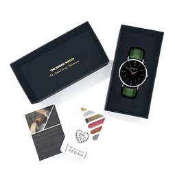 Hurtig Lane Uhr Moderno Silber, Schwarz & Grün