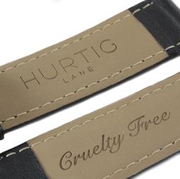 Hurtig Lane Watch Strap Vegan Leather Black & Silver