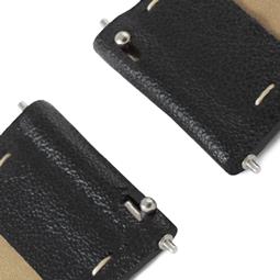 Hurtig Lane Watch Strap Vegan Leather Black & Silver