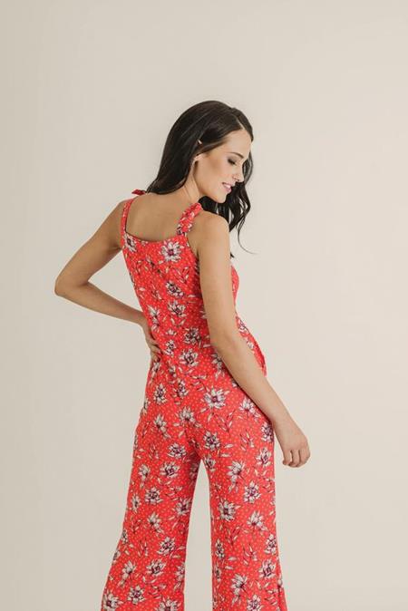Jumpsuit Shirley Roze Rood