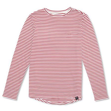 Langarm-T-Shirt - Rote Streifen