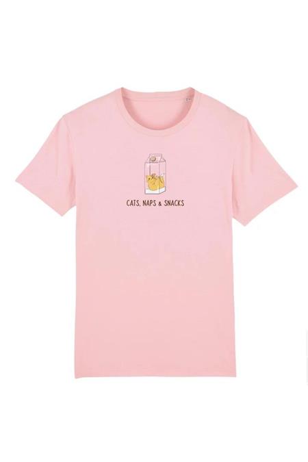 T-Shirt Cats, Naps & Snacks Pink