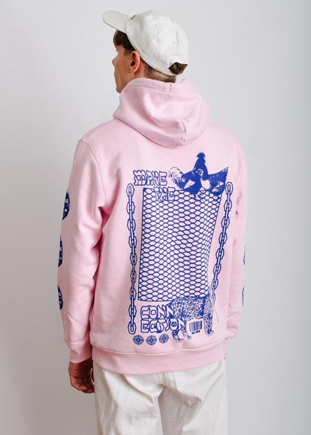 Make The Connection Hoodie - Pink X Blue
