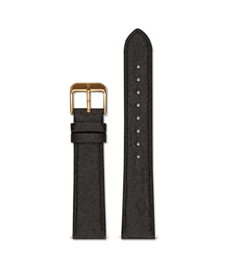 Watch Strap Piñatex 18 Mm -Black With Gold