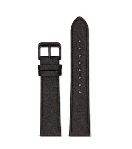 Bracelet De Montre 20 Mm Piñatex - Noir Avec Du Noir