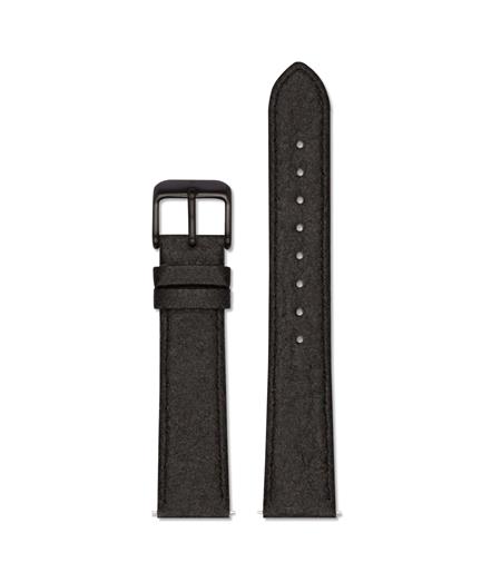 Bracelet De Montre 18 Mm Piñatex – Noir Avec Du Noir
