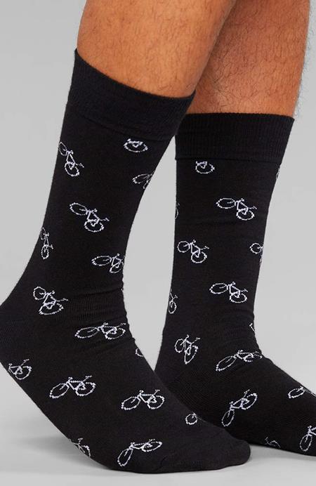 Socken Fahrrad Muster Schwarz