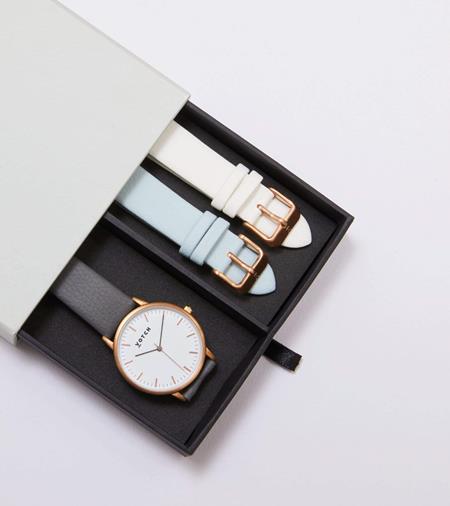 Horloge Cadeauset Moment Roségoud & Grijs