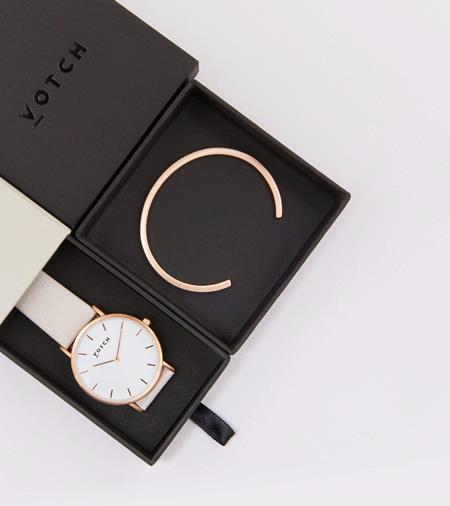 Roségouden Armband Met Roségoud & Lichtgrijs Classic Horloge