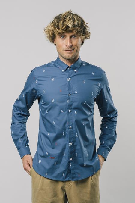 Hemd Akito Blau
