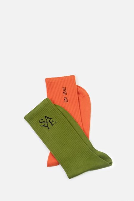 Socks Green & Orange