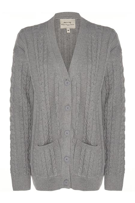 Cardigan Chunky Button Up Knitted Grey