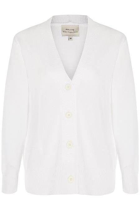 Cardigan Button Up Knitted White