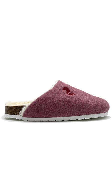 Furry Lined Clogs Dark Red