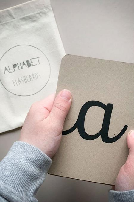 Kursive Alphabet Flashcards Montessori-Lernressource