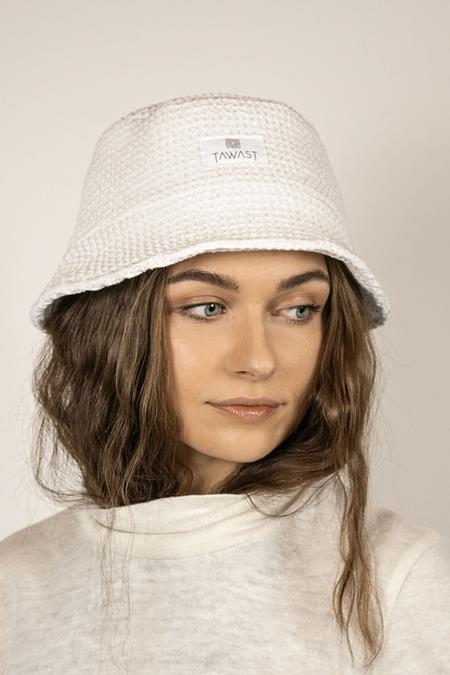 Bucket Hat Breeze Wafelstructuur Wit