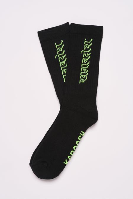 Socks Hindi Black/Neon Green