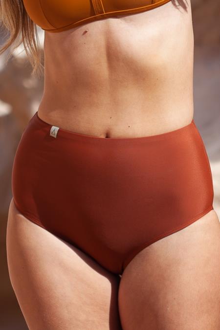Bikini Bottom High Waist Pure Orange/Brown